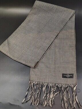 Northumberland Tartan Wool Fringe Black & White Checked Luxury Men’s